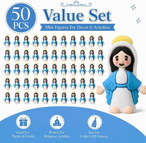 50 PCS Little Pocket Jesus Figures, Rubber Baby Jesus Loves You Tiny Figurines in Bulk, Ideal Christian Gifts for Easter Egg Stuffers, VBS and Sunday School (Multicolor) in Saudi Arabia