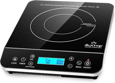 Duxtop Portable Induction Cooktop, 1800 Watts, Black 9610LS BT-200DZ & Professional Portable Induction Cooktop, Commercial Range Countertop Burner, 1800 Watts in Saudi Arabia