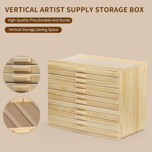 Vencer 6 Drawer Bamboo Artist Supply Storage Box with Separate Compartments for Organizing Pencil,Pen,Pastel,Marker Set,Brushes & Stamp,VAO-007 in Saudi Arabia
