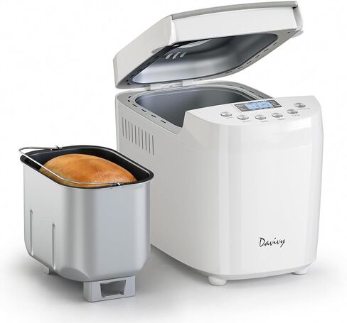 Davivy Bread Maker Machine 3LB with 2 Dough Kneading Paddle Dough Maker,15-in-1 Automatic Bread Machine Maker with Nonstick Bowl For Bread, Jam& Yogurt, 3 Loaf Sizes and 3 crust settings,15-H Delay Timer（850W,Silver,3.3LB） in Saudi Arabia