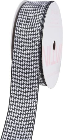 شريط VATIN Tartan Jack Jacquard، شريط أخضر منقوش مقاس 1 بوصة، 10 ياردات مستمرة، يستخدم لفرقة القبعة، الأولاد منقوش باللون الأبيض، سلة عيد الفصح، زخرفة الهدايا in Kuwait
