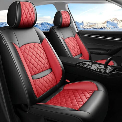 Car Seat Covers Compatible with Hyundai Tucson 2010-2025 2026- Full Set 5 Seats Luxury Leather All-Weather Seat Cushions & Protectors, Waterproof & Breathable, Airbag Compatible (Black) in Saudi Arabia