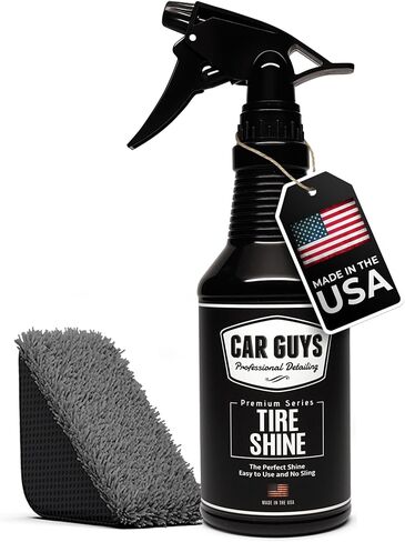 CAR GUYS Tire Shine Spray | The Perfect Shine | Durable and User Friendly Tire Dressing | Long Lasting UV Protection | 18 Oz Kit with Applicator Pad in Saudi Arabia