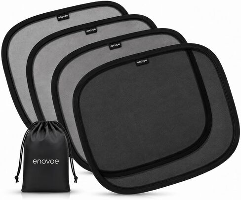 Enovoe Car Window Shade - Sun/Glare/UV Protection - Kids Cool/Comfy - Easy Install - Car Window Shades Keep Kids Safe - 2pc 19"x12" in Saudi Arabia