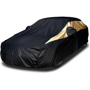 غطاء سيارة تيتان جيت أسود بولي 210T لسيارات السيدان 186-202 بوصة. مقاوم للماء، حماية من الأشعة فوق البنفسجية، مقاوم للخدش، فتحة بسحاب من جانب السائق. يناسب كامري وأكورد والمزيد. in Kuwait