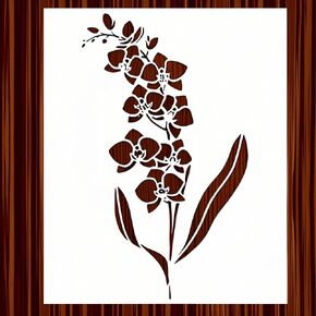 استنسل زهرة برية كبير للرسم (15 × 12 بوصة) - استنسل حائط DIY للحرف اليدوية يمكن إعادة استخدامه للقماش والأسوار والنسيج والأثاث (زهرة برية 12 × 15 بوصة) in Kuwait