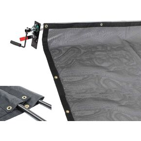 Mytee Products طقم قماش القنب للشاحنة والمقطورة مع قماش شبكي مزدوج الجيب مقاس 8 × 16 بوصة من البولي فينيل كلوريد - نظام قماش القنب اليدوي لشاحنة التفريغ على مستوى الكابينة اليدوية لمنع انسكاب الأحمال in Kuwait