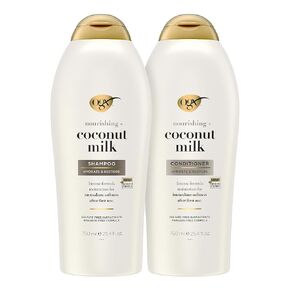 OGX Nourishing + Coconut Milk Shampoo & Conditioner Set, 13 Fl Oz (Pack of 2) (packaging may vary), White in Saudi Arabia