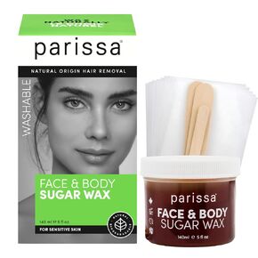 Parissa Legs & Body Organic Sugar Wax for Sensitive Skin, 100% Natural, Gentle & Washable Formula at Home Waxing Kit, Green, 8 Fl Oz in Saudi Arabia