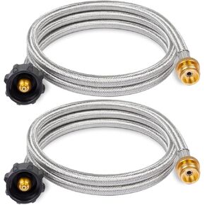 SHINESTAR Propane Adapter & 5ft Braided Hose for Coleman Stoves, Weber Q Grills, Blackstone Tabletop Griddle, Buddy Heaters & More - Converts 1lb to 20lb Cylinders in Saudi Arabia