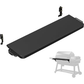 رف أمامي قابل للطي من AJinTeby مع دعامة يناسب سلسلة Traeger Pro 22 وPro 575 وIronwood 650، وTraeger 22 Series Pellet Grills BAC362 رف قابل للطي وTraeger Lil' Tex | فولاذ بورسلين أسود in Kuwait