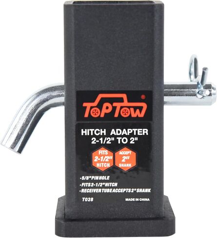 TOPTOW 64028HP Trailer Hitch Adapter 2-1/2" to 2" Hitch Reducer Sleeve Carbon Steel, 5/8 inch Pin & Clip Included in Saudi Arabia
