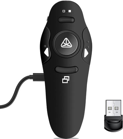 جهاز عرض تقديمي قابل لإعادة الشحن، جهاز عرض لاسلكي عن بعد، جهاز تحكم عن بعد عبر USB، جهاز Powerpoint PPT Clicker، مؤشر ليزر أحمر RF 2.4 جيجا هرتز، جهاز عرض Google Slide Advancer للكمبيوتر/الكمبيوتر المحمول/Mac/الكلمة الرئيسية in Kuwait