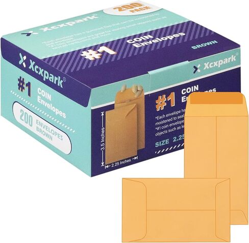 500 PCS #7 Coin Envelopes, 3.5 x 6.5 inches Brown Kraft Envelopes Classic Small Parts Envelopes with Self Adhesive Gummed Flap for Coins, Cash, Credit Cards, Seeds in Saudi Arabia