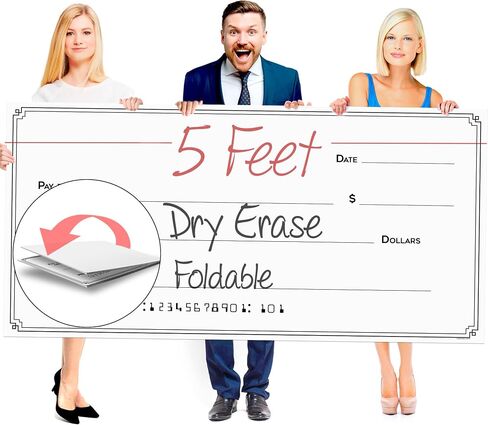 شيك عرض جائزة وهمية عملاقة - 16 بوصة × 32 بوصة - شيك كبير للوقف والتبرعات وجمع التبرعات - شيك الفائزين بمكافآت اليانصيب الكبيرة الفارغة in Kuwait