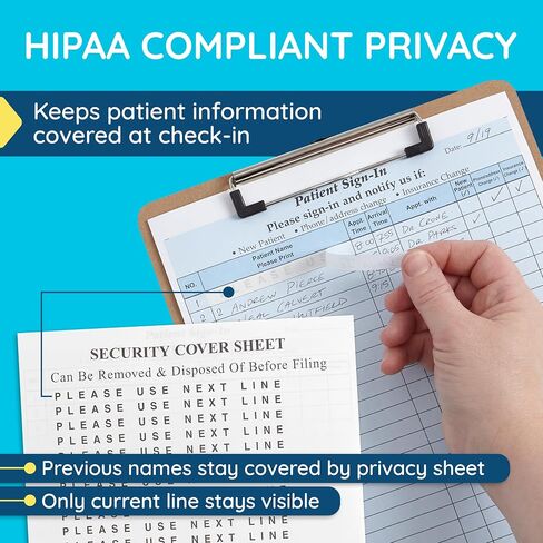 Blue Summit Supplies 125 Patient Sign in Sheets, HIPAA Compliant, Peel Off Adhesive Labels Carbonless 3 Part Forms with, for Privacy in Doctor, Medical, Dental Office, Blue, 125 Pack in Saudi Arabia