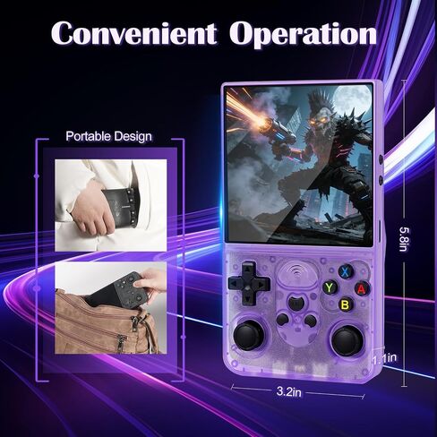 S600 Retro Handheld Game Console - 4.0 Inch IPS Display, 128GB Memory, Over 18,000 Classic Games, 3500mAh Battery, Perfect for Retro Gaming Addicts and Portable Fun, Black in Saudi Arabia