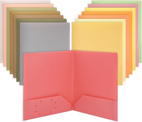 Mr. Pen- Plastic Folders with Pockets, 5 pcs, Muted Pastel Colors, Pocket Folders, 2 Pocket Plastic Folders, File Folders with Pocket, Plastic Pocket Folder in Kuwait