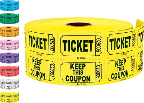 Tacticai 1000 Yellow Raffle Tickets, Double Roll, Ticket for Events, Entry, Class Reward, Fundraiser & Prizes in Saudi Arabia