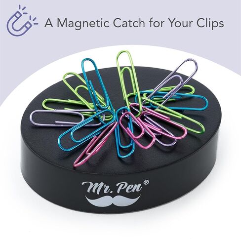 Mr Pen- Magnetic Desk Toy with Colored and Silver Paper Clips (100 Pieces), Desk Toys, Desk Decor, Desk Accessories, Paperweight, Cute Office Supplies, Paper Clips Holder, Paper Clip Dispenser in Saudi Arabia