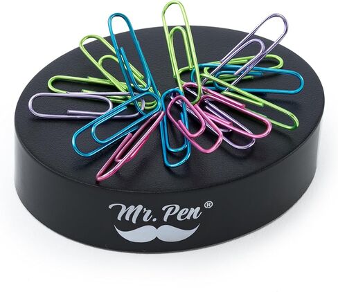 Mr Pen- Magnetic Desk Toy with Colored and Silver Paper Clips (100 Pieces), Desk Toys, Desk Decor, Desk Accessories, Paperweight, Cute Office Supplies, Paper Clips Holder, Paper Clip Dispenser in Saudi Arabia