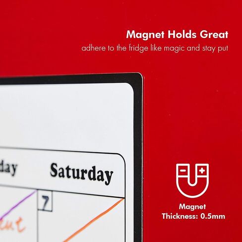 Fridge Calendar Magnetic Dry Erase Calendar Whiteboard Calendar for Refrigerator Planners 16.9 Inches X 11.8 Inches in Saudi Arabia