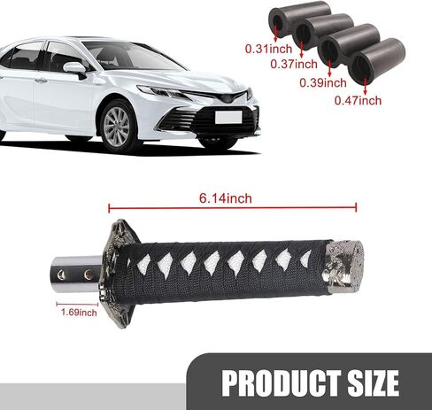 Sword Shift Knob, Personalized Katana Samurai Shift Gear, 6.14" Sword Gear Lever with 4 Adapters, Universal for Most Manual Transmission Cars (Black & White) in Saudi Arabia
