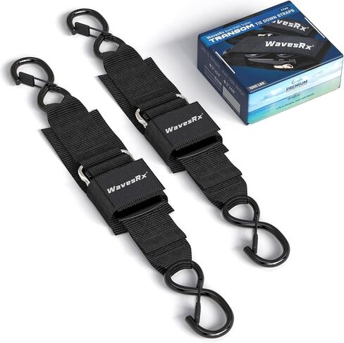 Jet Ski & PWC Trailer Transom Straps (2PK) | 24" Marine Tie Downs Adjustable Safety Straps | Outperforms Ratcheting and Retractable Straps | JetSki Accessories for Safe & Secure Transportation in Saudi Arabia