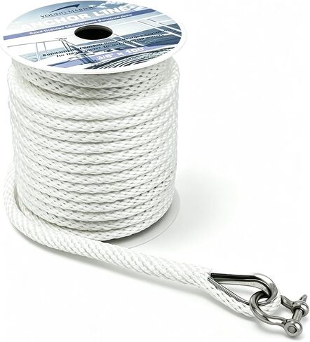 YOUNG MARINE Made 3/8 Inch 100FT 150FT Premium Solid Braid MFP Anchor Line Braided Anchor Rope/Line with Thimble (3/8" x 50') in Saudi Arabia