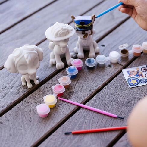 Melissa & Doug PAW Patrol Craft Kit - 3 Decorate Your Own Pup Figurines - Painting Kit, Toy Figures, Arts And Crafts Activity For Kids Ages 6+ in Saudi Arabia