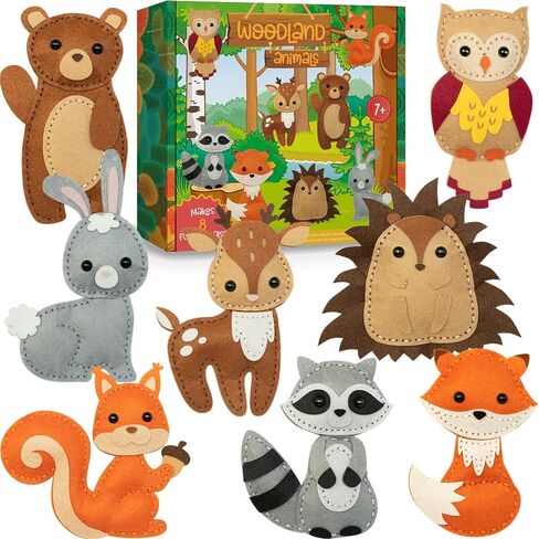 Craftorama Sewing Kit for Kids, Fun and Educational Animal Craft Set for Boys and Girls Age 7-12, Sew Your Own Felt Animals Craft Kit for Beginners, 165 Piece Set in Saudi Arabia