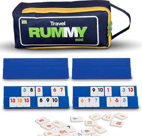 Point Games Classic Rummy Cube Game Full Size, with 3 Tier Foldable Racks and Tiles, in a Super Durable Canvas Travel Bag in Kuwait