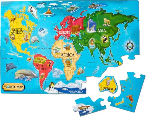 Melissa & Doug World Map Jumbo Jigsaw Floor Puzzle (33 pcs, 2 x 3 feet) in Saudi Arabia