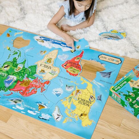 Melissa & Doug World Map Jumbo Jigsaw Floor Puzzle (33 pcs, 2 x 3 feet) in Saudi Arabia