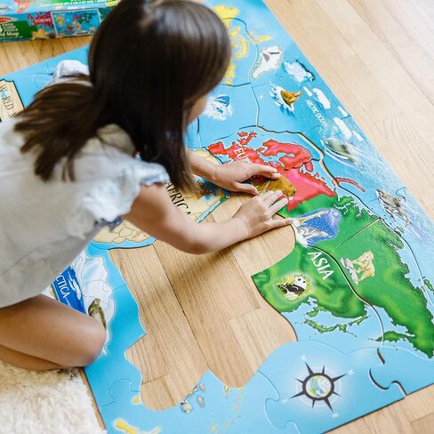 Melissa & Doug World Map Jumbo Jigsaw Floor Puzzle (33 pcs, 2 x 3 feet) in Saudi Arabia