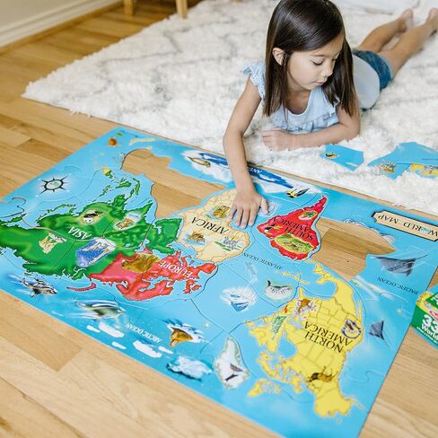Melissa & Doug World Map Jumbo Jigsaw Floor Puzzle (33 pcs, 2 x 3 feet) in Saudi Arabia