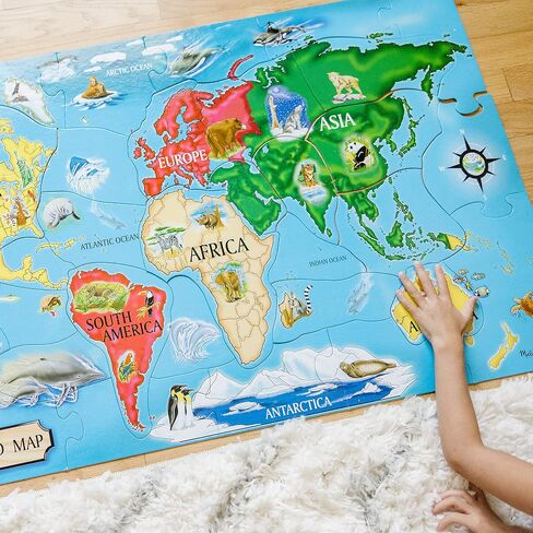 Melissa & Doug World Map Jumbo Jigsaw Floor Puzzle (33 pcs, 2 x 3 feet) in Saudi Arabia