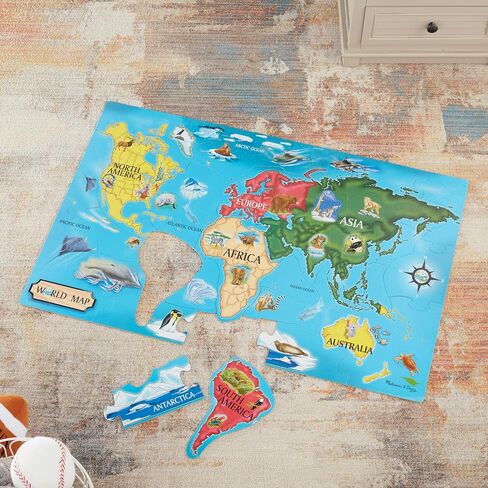 Melissa & Doug World Map Jumbo Jigsaw Floor Puzzle (33 pcs, 2 x 3 feet) in Saudi Arabia