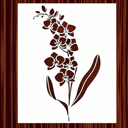 استنسل زهرة برية كبير للرسم (15 × 12 بوصة) - استنسل حائط DIY للحرف اليدوية يمكن إعادة استخدامه للقماش والأسوار والنسيج والأثاث (زهرة برية 12 × 15 بوصة) in Kuwait