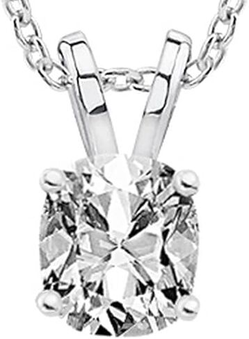 IGI Certified LAB-GROWN Cushion Cut Diamond Pendant Necklace 4 Prong Premium Collection (E-F Color, SI1-SI2 Clarity) + 16" 14K Gold Chain in Saudi Arabia
