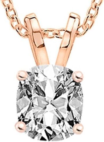 IGI Certified LAB-GROWN Cushion Cut Diamond Pendant Necklace 4 Prong Premium Collection (E-F Color, SI1-SI2 Clarity) + 16" 14K Gold Chain in Saudi Arabia