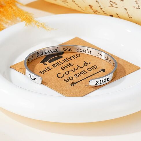 Graduation Gifts for Her 2024 - Inspirational Graduation Bracelets Class of 2024 She Believed She Could So She Did Bracelets Cuff Bracelet 2024 Graduation Gifts for Her College Graduation Gifts in Saudi Arabia
