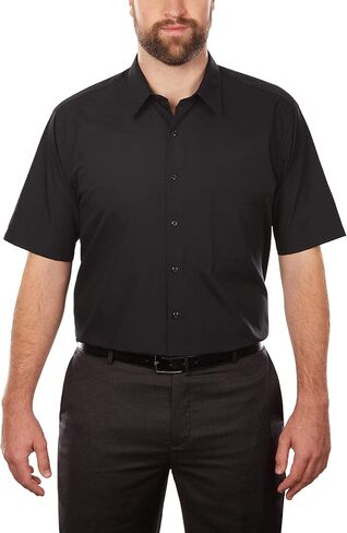 Van Heusen Men's BIG FIT Short Sleeve Dress Shirts Poplin Solid (Big and Tall) in Saudi Arabia