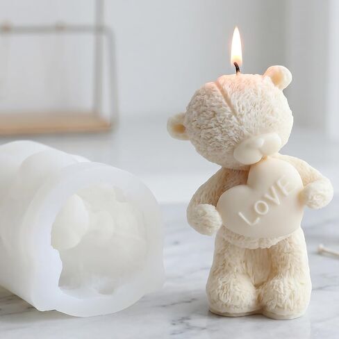 Bear Candle Mold Bear Silicone Candle Molds Animal Resin Casting Mold for Candles Making Aromatherapy Candles Handmade Wax Home Decor in Saudi Arabia
