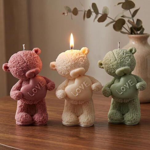 Bear Candle Mold Bear Silicone Candle Molds Animal Resin Casting Mold for Candles Making Aromatherapy Candles Handmade Wax Home Decor in Saudi Arabia