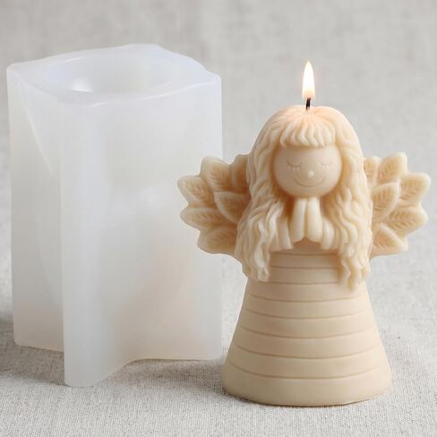 Angel Wings Girl Candle Mold Praying Girl Silicone Candle Molds for Candles Making Resin Casting Aromatherapy Candles Handmade Wax Home Decor in Saudi Arabia