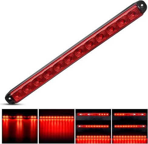Nilight LED الذيل ضوء 2PCS 17 بوصة 40LED الأبيض تشغيل الذيل عكس احتياطية أضواء ث / الكروم الحافة سطح جبل للماء ل12V سحب مقطورة شاحنة RV قارب التخييم in Kuwait
