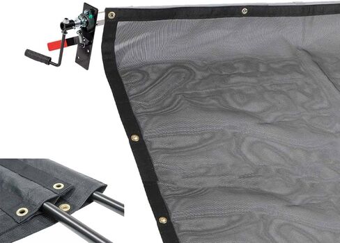 Mytee Products طقم قماش القنب للشاحنة والمقطورة مع قماش شبكي مزدوج الجيب مقاس 8 × 16 بوصة من البولي فينيل كلوريد - نظام قماش القنب اليدوي لشاحنة التفريغ على مستوى الكابينة اليدوية لمنع انسكاب الأحمال in Kuwait