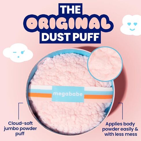Megababe Body Powder Applicator - Dust Puff | Oversize (6" x 3") Powder Puff | Powder Sold Separately in Saudi Arabia