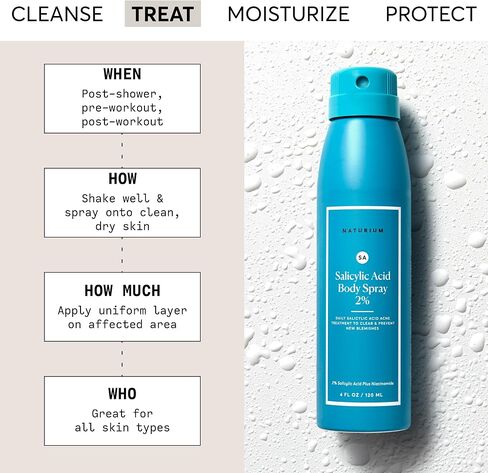 Naturium Salicylic Acid Body Spray 2%, Blemish-fighting & Pore Treatment, with Niacinamide plus Brightening Ingredients, 4 oz in Saudi Arabia